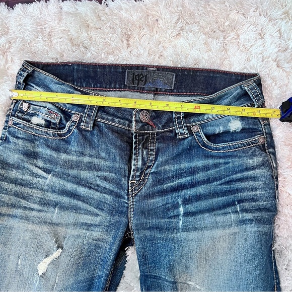 🤠 1921 Western Glove Works Chrissie Low-Rise Slim-Leg Distressed Jeans | 29x32 - Picture 6 of 14